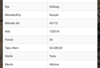 GÖLBAŞI KAARALİ'DE SATILIK FIRSAT TARLA - 2 - 33560