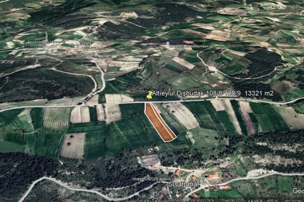 C21 BAL'DAN DİŞBUDAK'TA 13321 M2 ASFALTA CEPHE SATILIK CEVİZLİK