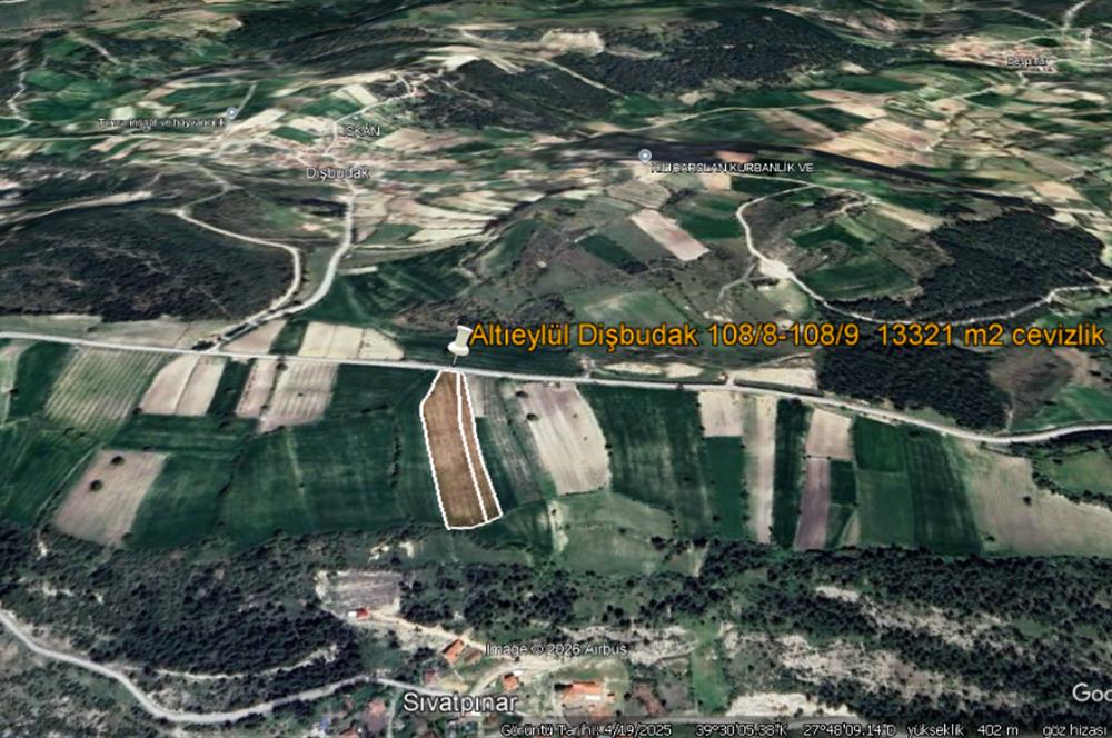 C21 BAL'DAN DİŞBUDAK'TA 13321 M2 ASFALTA CEPHE SATILIK CEVİZLİK