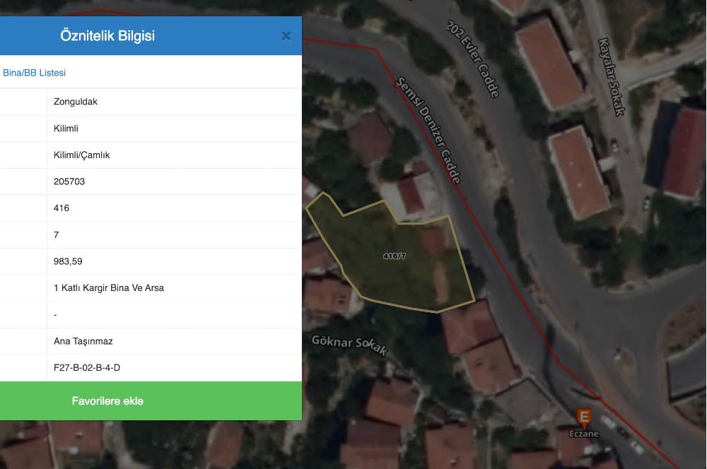 Zonguldak Kilimli Çamlıkta 983 m² | 5 Kat İmarlı Satılık Arsa