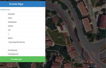 Zonguldak Kilimli Çamlıkta 983 m² | 5 Kat İmarlı Satılık Arsa