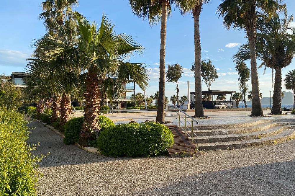 Denize Sıfır Havuzlu Site İçinde Kum Plaj Kullanımlı Kiralık Deniz Manzaralı Bahçe Katı Eşyalı Daire