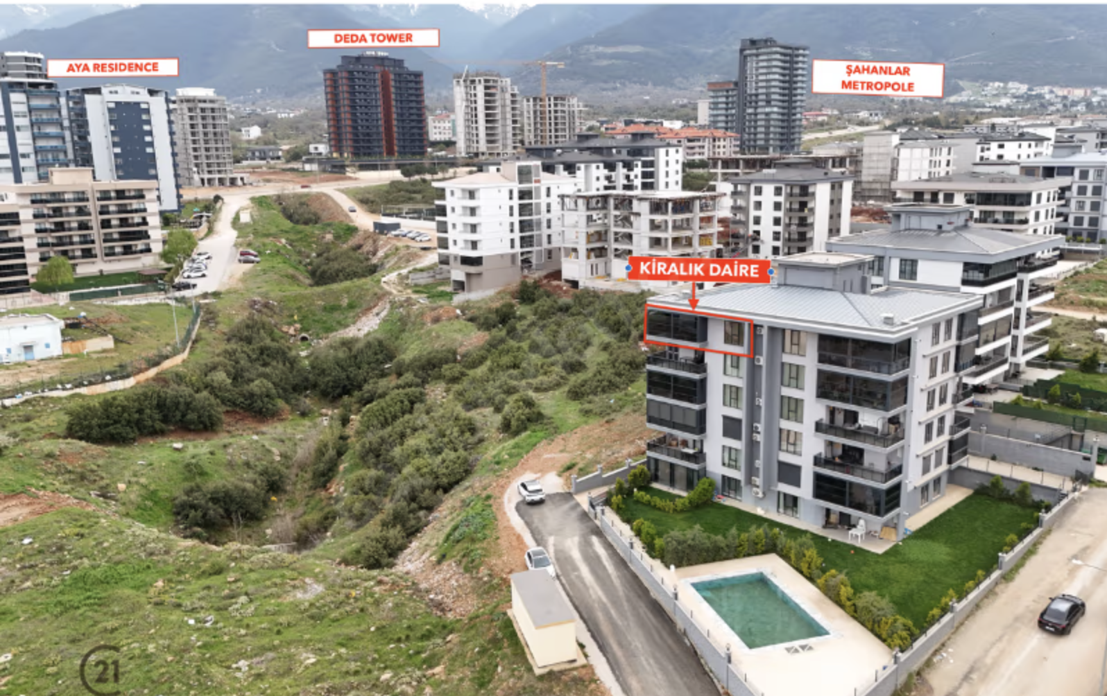 C21 LOFTTAN GÖVEÇLİK BÖLGESİ'NDE 3+1 KİRALIK LÜKS DAİRE