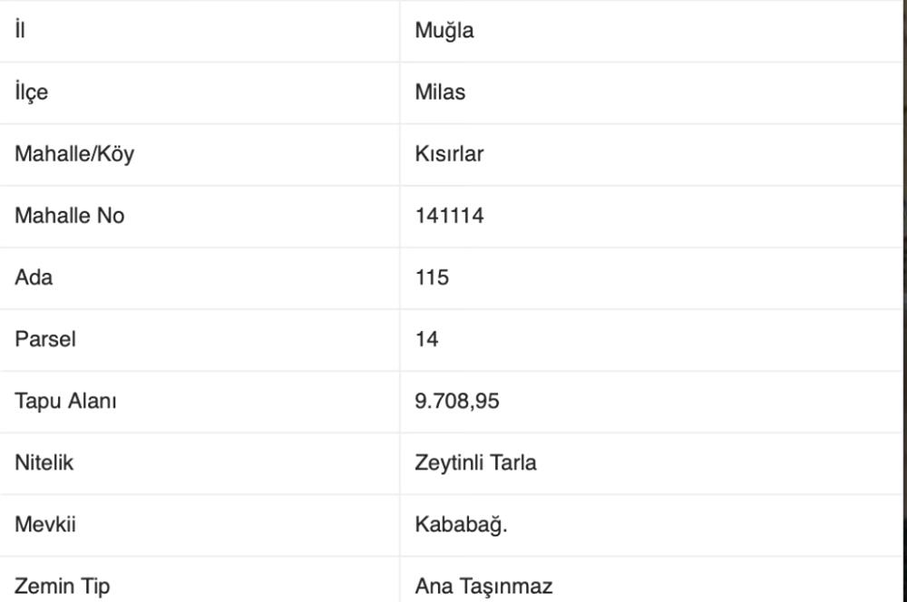 Bodrum - Milas Kısırlarda Müstakil Parsel Tarla