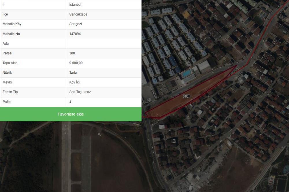 SANCAKTEPE SARIGAZİ'DE YATIRIMLIK 173m2 ARSA