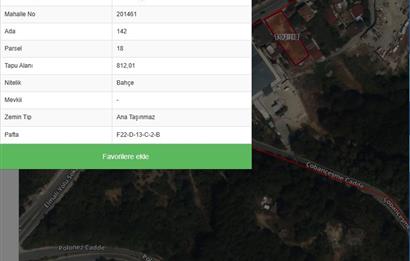 BEYKOZ ZERZAVATÇI'DA 812m2 İMARLI ,YOLA CEPHELİ SATILIK ARSA