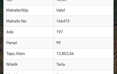 C21 Loft'tan Vakıf Mahallesinde Satılık Tarla 