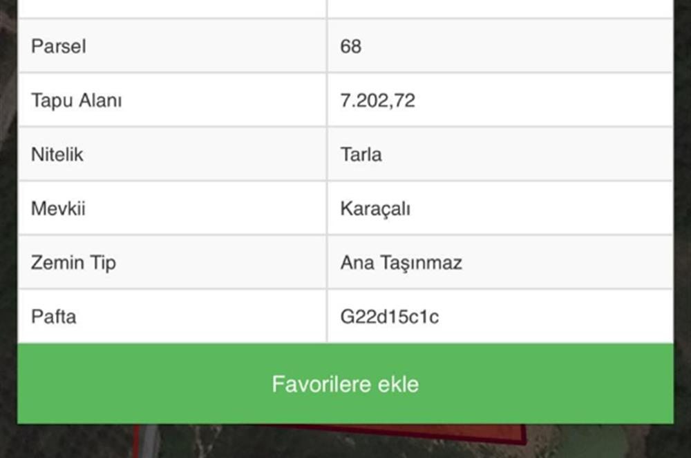 KAZANDIRAN YATIRIM:YALOVA DA BÜYÜK METRAJLI 7202M2 SATILIK ARAZİ