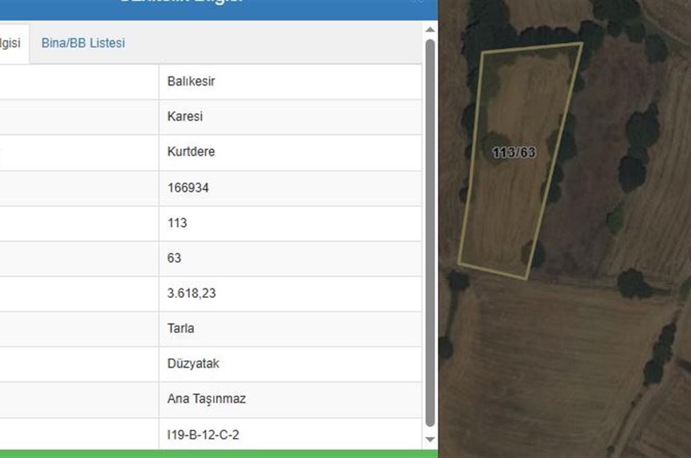 CENTURY 21 BAL OFİSİNDEN BALIKESİR KURTDERE KÖYÜNDE SATILIK TARLA