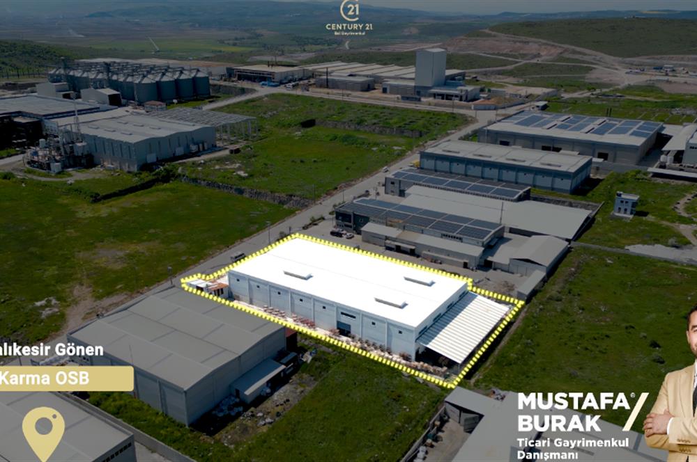 CENTURY 21 BAL'DAN GÖNEN DERİ İHTİSAS VE KARMA OSB’DE  3.500 m² KAPALI ALANLI  ÜÇ YAŞINDA YÜKSEK NİTELİKLİ SATILIK FABRİKA