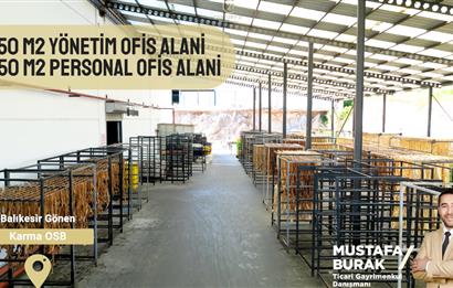 CENTURY 21 BAL'DAN GÖNEN DERİ İHTİSAS VE KARMA OSB’DE  3.500 m² KAPALI ALANLI  ÜÇ YAŞINDA YÜKSEK NİTELİKLİ SATILIK FABRİKA