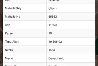 GÖLBAŞI ÇAYIRLI'DA SATILIK TARLA - 2 - 33939