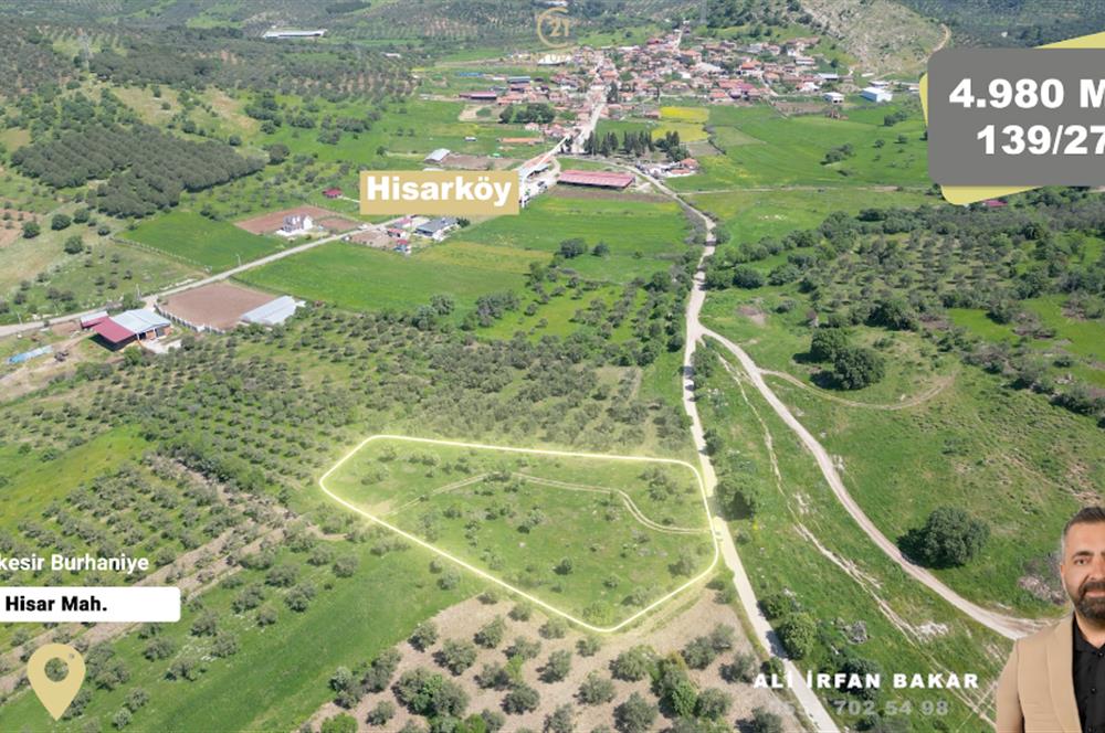 Burhaniye Hisar'da Satılık,Kadastral Yolu Bulunan,4980 m² Çamlık