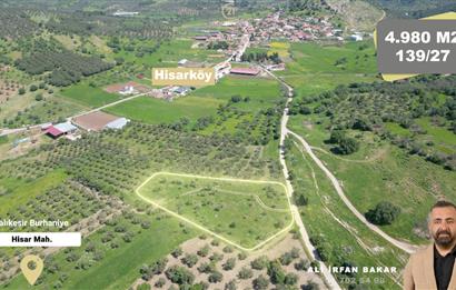 Burhaniye Hisar'da Satılık,Kadastral Yolu Bulunan,4980 m² Çamlık