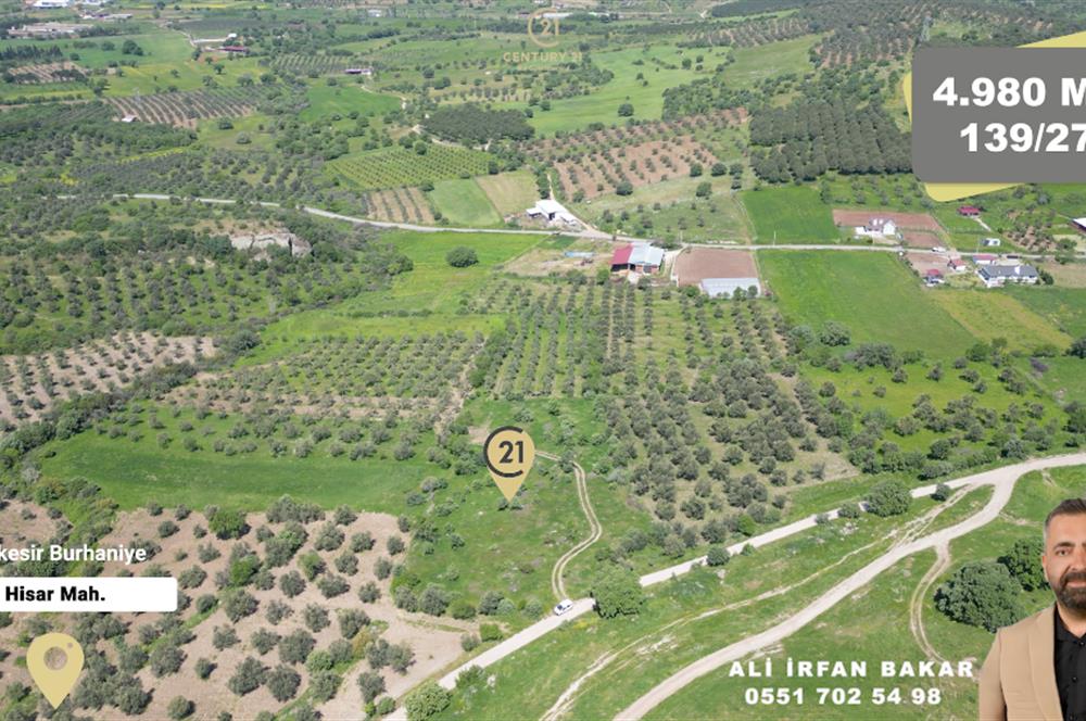 Burhaniye Hisar'da Satılık,Kadastral Yolu Bulunan,4980 m² Çamlık