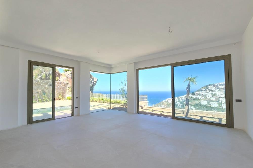 Bodrum Yalıkavak Panaromik deniz manzaralı satılık tek kat sıfır villa
