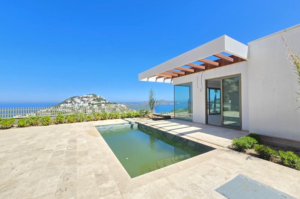 Bodrum Yalıkavak Panaromik deniz manzaralı satılık tek kat sıfır villa