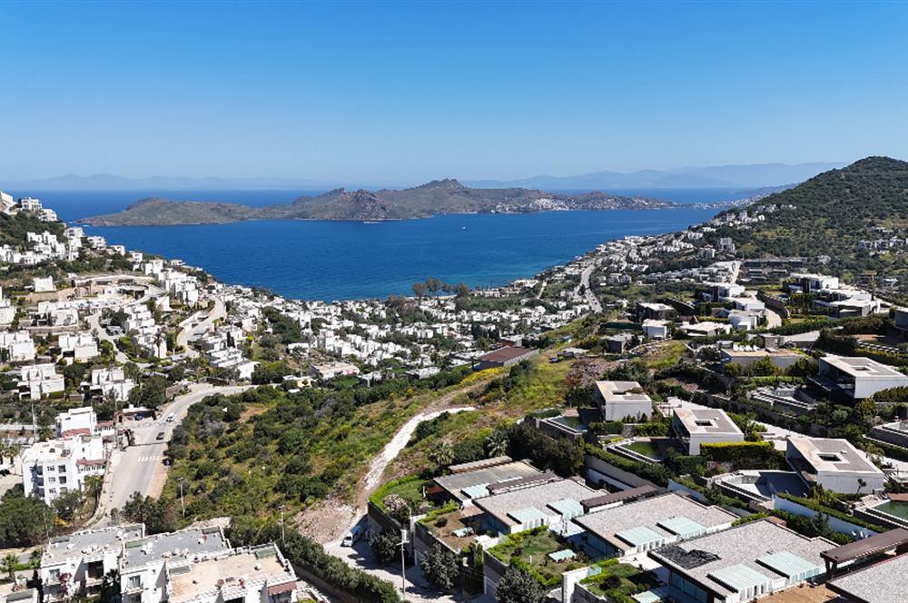 Bodrum Yalıkavak Panaromik deniz manzaralı satılık tek kat sıfır villa