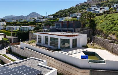 Bodrum Yalıkavak Panaromik deniz manzaralı satılık tek kat sıfır villa