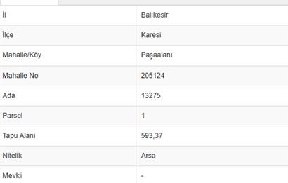Karesi Paşa Alanı Satılık Konut İmarlı Arsa