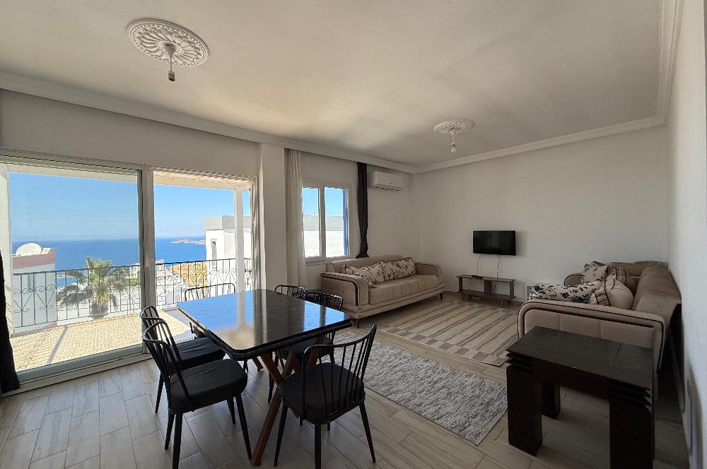 Bodrum Gümüşlük Koyunbaba’da Kiralık Eşyalı Deniz Manzaralı 3+1 Dubleks 