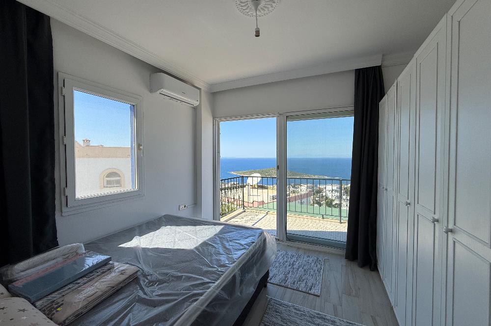 Bodrum Gümüşlük Koyunbaba’da Kiralık Eşyalı Deniz Manzaralı 3+1 Dubleks 