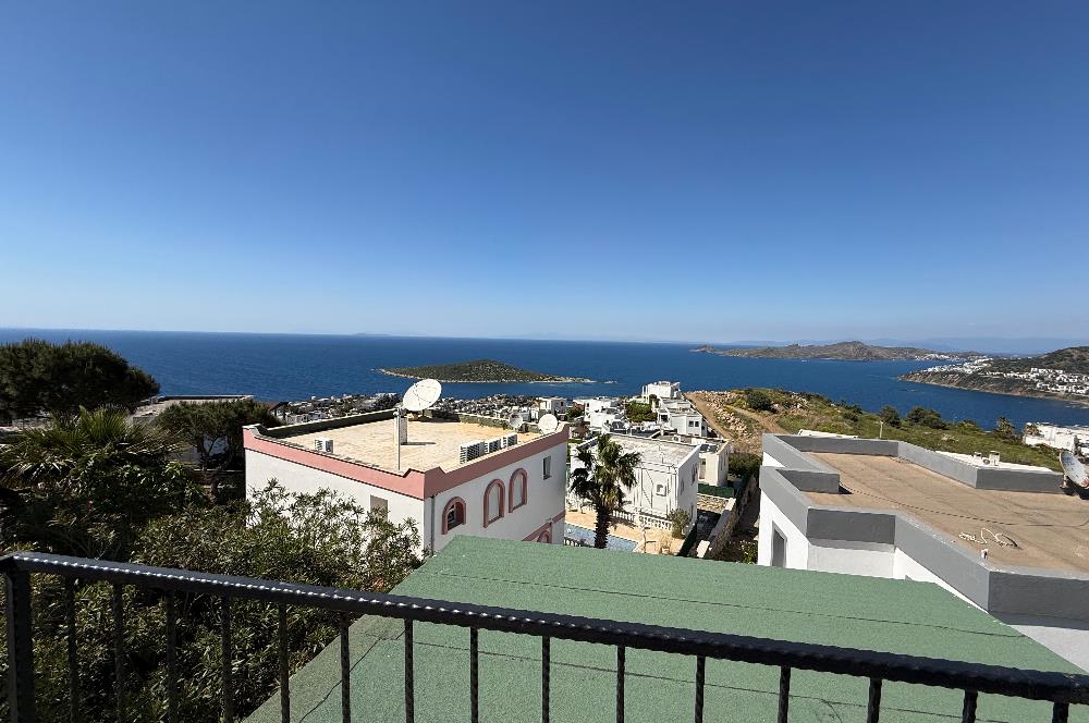 Bodrum Gümüşlük Koyunbaba’da Kiralık Eşyalı Deniz Manzaralı 3+1 Dubleks 