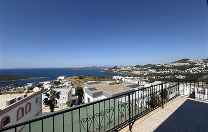 Bodrum Gümüşlük Koyunbaba’da Kiralık Eşyalı Deniz Manzaralı 3+1 Dubleks 