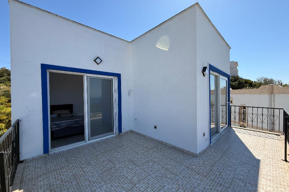 Bodrum Gümüşlük Koyunbaba’da Kiralık Eşyalı Deniz Manzaralı 3+1 Dubleks 