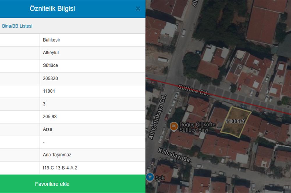 Century21 Bal'dan Altıeylül Sütlüce Mahallesinde Satılık Arsa