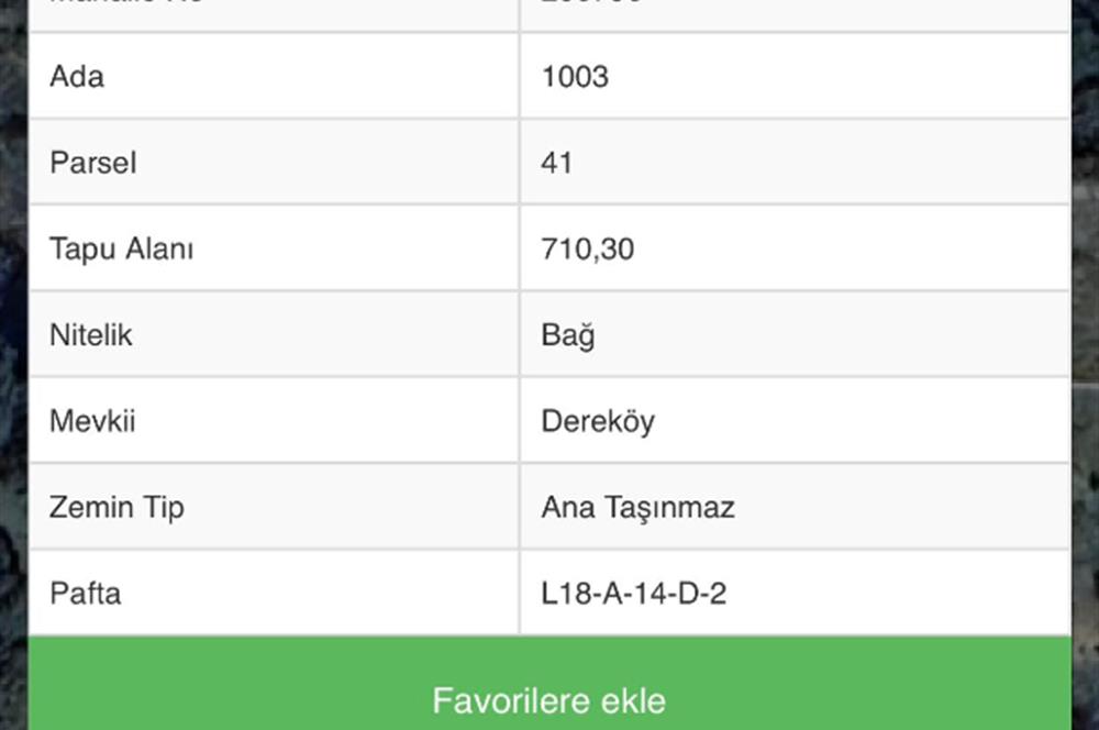 İzmir Buca Zafer Mh.Dereköy Mevkii'nde Satılık Tarla