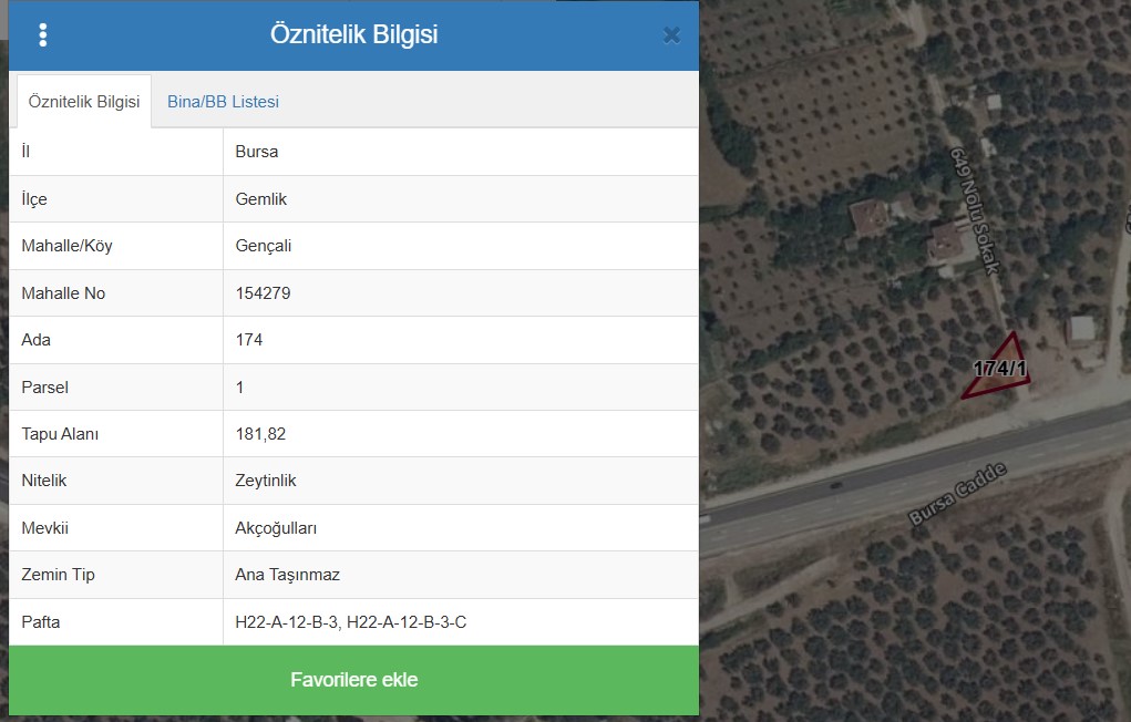 BURSA GENCALİ TOOGA KOMŞU ANA YOLA CEPHELİ MUSTAKİL TAPULU TARLA