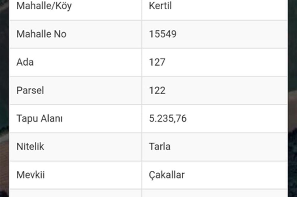 Sakarya Kaynarca Kertil'de 5235 m² Satılık Tarla