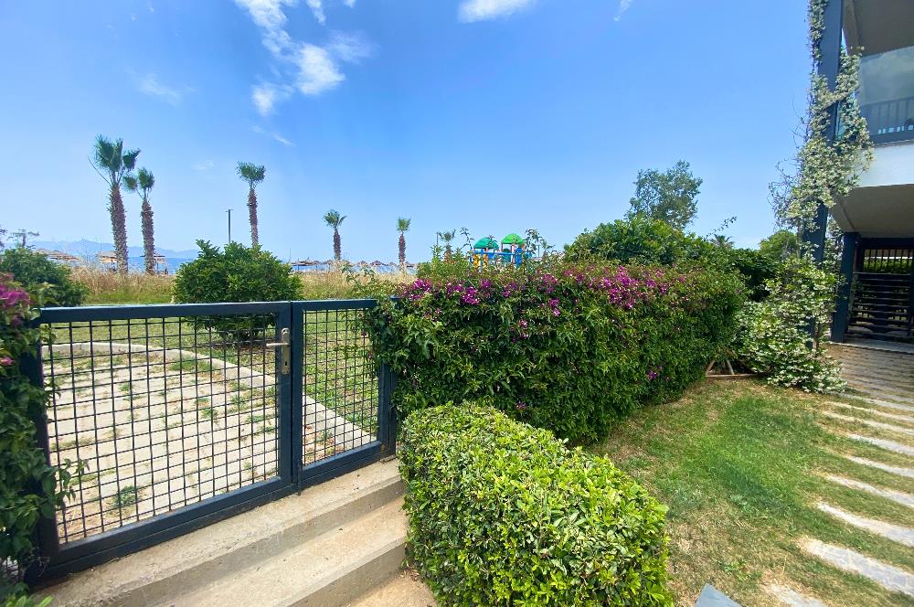 Kiralık Denize Sıfır Özel Kum Plajlı ve Havuzlu Site içerisinde Bahçe Katı Residance Daire