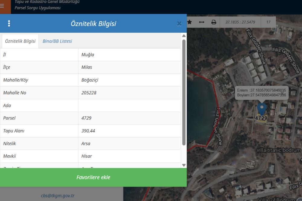 Bodrum, Adabükü, Boğaziçi'nde Denize 100m Satılık Villa Arsası