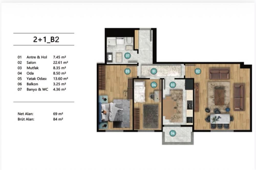 KARTAL CUMHURİYET MAHALLESİ'NDE MERKEZİ KONUMDA FIRSAT 2+1 DAİRE