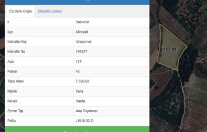 C21 BAL'dan ALTIEYLÜL KİRAZPINAR KÖYÜNDE SATILIK TARLA