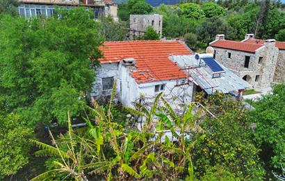 Datça Reşadiye | 1300m2 İçinde İmarlı Deniz Manzaralı Arsa ve Ev