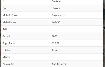 CENTURY BAL'DAN HAVRAN BÜYÜKDERE'DE SATILIK ARSA