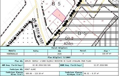 C21 Cius; Yeni Mahalle'de 5 Kat İmarlı 113 m2 Arsa