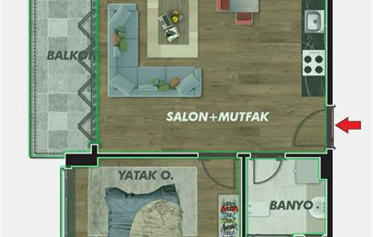 CENTURY21'DEN ŞEHRİN YÜKSELEN DEĞERİ 1+1 SATILIK DAİRE!