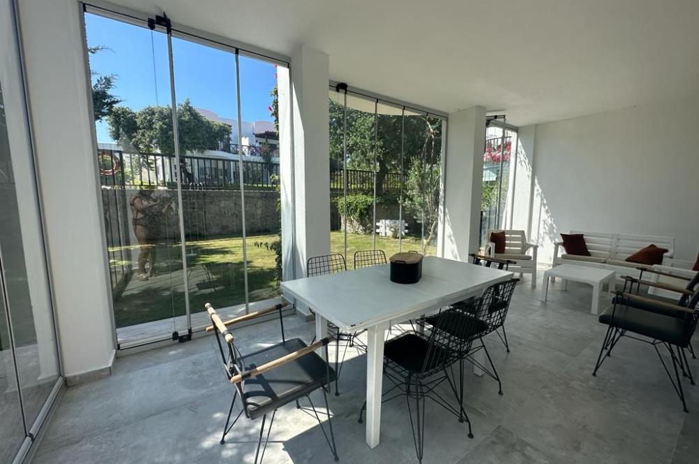 Yalıkavak Marina' da Havuzlu Sitede Eşyalı 2+2 Bahçe Katı Kiralık Daire
