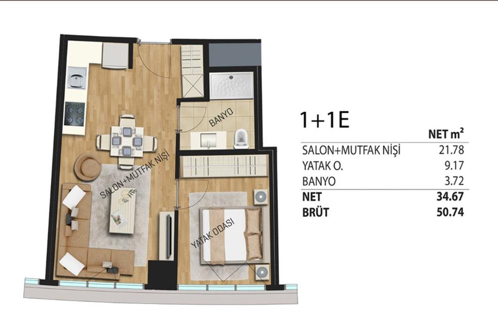 DELUXIA PARK'TA MERKEZİ VE PRESTİJLİ YAŞAM 1+1 KİRALIK DAİRE