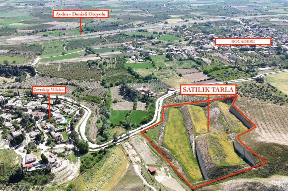 Pamukkale Kocadere'de Tel Örgüyle Çevrili Satılık Tarla