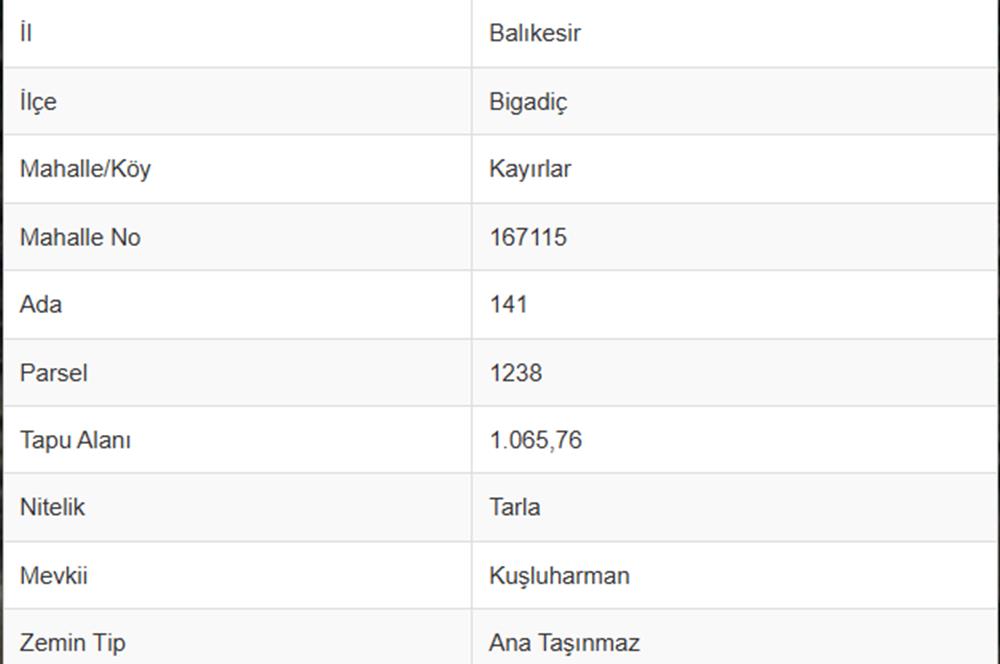 C21 Bal'dan Bigadiç Kayırlar Mahallesinde Satılık Tarla