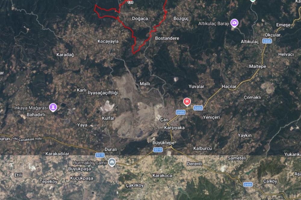 C21 Bal'dan Çanakkale Çan Doğaca Mahallesinde Satılık Tarla