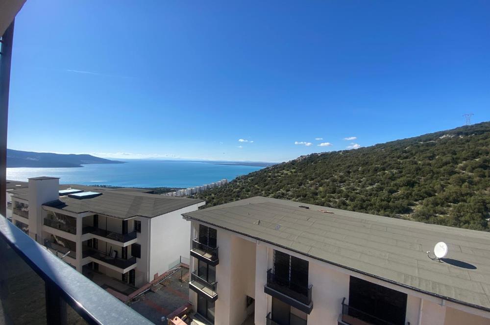 DİDİM/AKBÜK SKYLINE SITESI DENİZ VE DOĞA MANZARALI SATILIK 1+1