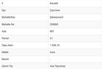 ÇAYIROVA ŞEKERPINAR'DA KONUT İMARLI SATILIK ARSA HİSSESİ - 1 - 34946