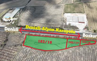 Denizli-Afyon Karayolu’na Komşu Bozkurt/Alikurt’ta 3 Adet Tarla SATILIKTIR.