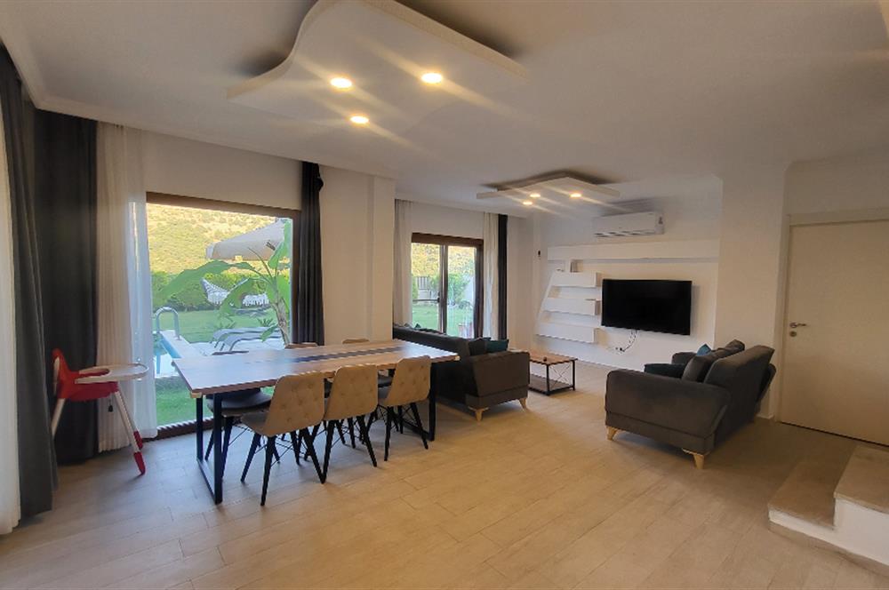 Bodrum Gündoğan'da Özel havuzlu Eşyalı Kiralık 4+1 Lüks Villa